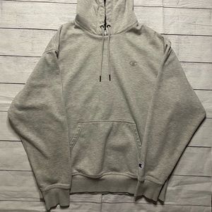 Large Solid Light Grey Champion Hoodie